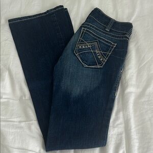 Ariat Blue Boot Cut Jeans with Geometric Stitching